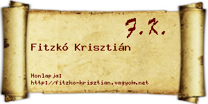 Fitzkó Krisztián névjegykártya